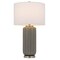 Homeroots 29" Gray Metal Cylinder Table Lamp With White Drum Shade 524729 - alternate 2