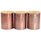 Megachef 3 Piece Golden Kitchen Canister Set with Bamboo Lids in Rose Gold MG-570 - alternate 1