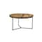 Homeroots 32" Natural and Black Solid Wood And Iron Round Distressed Cross Legs Coffee Table 555477 - alternate 2