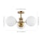 Jonathan Y Olivier 23.5" 3-Light Bohemian Farmhouse Iron/Frosted Glass LED Semi Flush Mount, Brass Gold JYL7600A - alternate 2