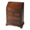 Homeroots 26" Brown Rubberwood Wood Secretary Desk With Five Drawers 389423 - alternate 1
