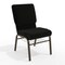 Flash Furniture 18.5"W Black Dot Fabric Church Chair w/Book Rack, 4PK 4-XU-CH-60096-BK-BAS-GG - alternate 1