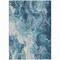 Homeroots 5' X 8' Teal Blue And Ivory Abstract Washable Indoor Outdoor Area Rug 617801 - alternate 2