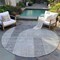 Homeroots 8' Gray Silver And Charcoal Round Geometric Washable Indoor Outdoor Area Rug 582718 - alternate 2
