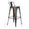 Homeroots Set of Four 26" Black Steel and Metal Low Back Counter Height Bar Chairs, 4PK 555111 - alternate 3