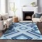 Homeroots 8' X 10' Navy Blue Aqua And Ivory Tribal Washable Indoor Outdoor Area Rug 598139 - alternate 2
