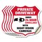 Signmission Private Driveway Shield Sign Under 24 Ho, 4 inch X 4 inch, Vinyl Decal, 5PK SHI-D-5PACK-4-437 - alternate 1