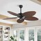 Jonathan Y Raffles 52" Bohemian Industrial Metal/Plastic Mobile-App/Remote-Controlled 6-Speed Palm Blade Ceilin JYL9719C - alternate 2