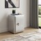 Homeroots 18in Silver Aluminum Standard Accent Cabinet With One Shelf 489016 - alternate 2