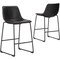 Simple Deluxe Counter Height Chairs Set of 2, 26 Inch Seat Height Island Stools with Back, Faux Leather Counter S 3A88CHAIR6013BLK02 - alternate 1