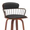 Armen Living Willow 25.5in Swivel Walnut Wood Counter Stool in Black Faux Leather with Golden Bronze Metal LCWIBAWABLK26 - alternate 2