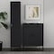 Manhattan Comfort 2-Piece Naomi Accent Cabinet and Storage Cabinet in Black 2-AF067-BK - alternate 1