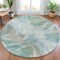 Homeroots 8' Sky Blue And Ivory Round Abstract Washable Indoor Outdoor Area Rug 631355 - alternate 2