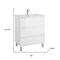 Homeroots 28" White Wood Freestanding Bathroom Vanity With White Sink And Three Drawers 624138 - alternate 3