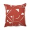 Homeroots 24" Orange and Ivory Geometric Cotton Blend Throw Pillow  With Embroidery 549423 - alternate 1