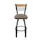 Holland Bar Stool Co Eleanor 30in Swivel Bar Stool with Pewter Finish, Medium Back and Canter Earth Seat 880 - alternate 2