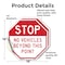 Signmission Stop No Vehicles Beyond This Point, 18 inch X 18 inch, Vinyl Decal, 2PK OC-D-2PACK-18-292 - alternate 2