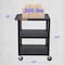 Luxor Utility Cart with Lipped Plastic Shelves, Thermoplastic Resin, 300 lb Load Capacity, 3 Shelves WT34S - alternate 2