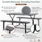 Gardenised Gray Outdoor Picnic Table Set with Benches, & Sturdy Metal Frame, Weather-Resistant, Seats 6 QI003911GY - alternate 2