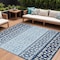 Homeroots 8' X 10' Blue Sky Blue And Ivory Geometric Washable Indoor Outdoor Area Rug 613828 - alternate 1