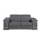Homeroots 71" Gray And Silver Genuine Leather Loveseat 546442 - alternate 3