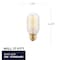 Bulbrite Pack of 4 Incandescent T14 Medium Screw Base E26 Light Bulb, 40 Watt, Antique Glass, 4PK 861381 - alternate 2