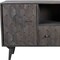 Homeroots 55in Dark Gray Carved Geometric Distressed Solid Wood Enclosed and Open Storage TV Stand 489509 - alternate 2