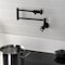 Kingston Brass Wall Mount Pot Filler Faucet with Knurled Handle, Matte Black KS4100RKZ - alternate 2