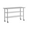 Flash Furniture Reese SS Work Table 24in. x 60in. w/2 Undershelves and 4 Casters, Heavy Duty Food Prep Worktable NH-WT-GU-2460-CAS-GG - alternate 1