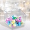 Azar Displays Clear Styrene Candy Bin Hinged Lid with Price Tag Slot, 7"H x 7.75"W x 7.75"D 400433 - alternate 2