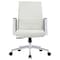 Leisuremod Aleen Office Chair in Upholstered Leather and Iron Frame with Swivel and Tilt, White AO19WL - alternate 2
