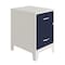 Space Solutions 14.25 in W 2 Drawer Vertical File Cabinet W/ Accessory Drawer & Legs, Pearl White / Navy 25935 - alternate 1
