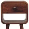 Homeroots 22" Dark Brown Solid Wood Square One Drawer Nightstand 651582 - alternate 2