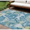 Homeroots 8' X 10' Denim Blue And Olive Green Abstract Washable Indoor Outdoor Area Rug 609597 - alternate 1