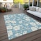 Homeroots 8' X 10' Sky Blue And Ivory Floral Washable Indoor Outdoor Area Rug 599925 - alternate 2