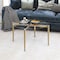 Homeroots 36" Clear And Gold Glass And Steel Round Coffee Table 520934 - alternate 2