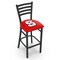 Holland Bar Stool Co 25" Blk Wrinkle North Carolina State Station Counter Stool, Ladder Back L00425NCarSt - alternate 1