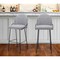 Homeroots Set of Two 30" Light Gray And Black Shearling And Steel Bar Height Bar Chairs 555693 - alternate 2
