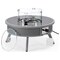 Leisuremod Walbrooke Outdoor Patio Aluminum Round Slats Design Fire Pit Side Table with Lid & Fire Glass, Grey WGRS-29-GL - alternate 1