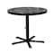Leisure Craft 36" Round Perforated Pedestal Table, Portable, 30"H, Black 36TAB30-BLACK - alternate 1