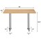 Flash Furniture Bennett 30 in x 48 in Solid Wood Indoor Tabletop in Natural with Dual 5 in x 22 in Dining Height GSF-REC3048-NAT-T0522S-GG - alternate 3