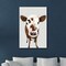 Homeroots 24" x 16" Brown and White Baby Cow Face Canvas Wall Art 398980 - alternate 2