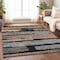 Homeroots 5' X 8' Black Gold And Brown Striped Washable Indoor Outdoor Area Rug 616641 - alternate 2