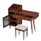 Homeroots 44" Walnut Wood Two Drawer Dresser 714279 - alternate 2