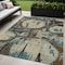 Homeroots 5' X 8' Beige Brown And Copper Geometric Washable Indoor Outdoor Area Rug 589369 - alternate 1
