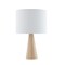 Homeroots 20" White Solid Wood Usb Table Lamp With White Drum Shade 530948 - alternate 2
