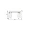 Homeroots 57" White Wood and Stainless Steel Computer Desk With Three Drawers 723772 - alternate 2
