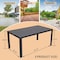 Leisuremod Chelsea Aluminum Outdoor 63in Dining Table, Black CT63BL - alternate 2