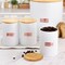 Megachef Kitchen Food Storage and Organization 4 Piece Argyle Canister Set in White with Bamboo Lids MG-555 - alternate 2