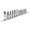 Performance Tool 12 pc. Star Bit Socket Set, Hardened Steel, Storage Rail W1335 - alternate 1